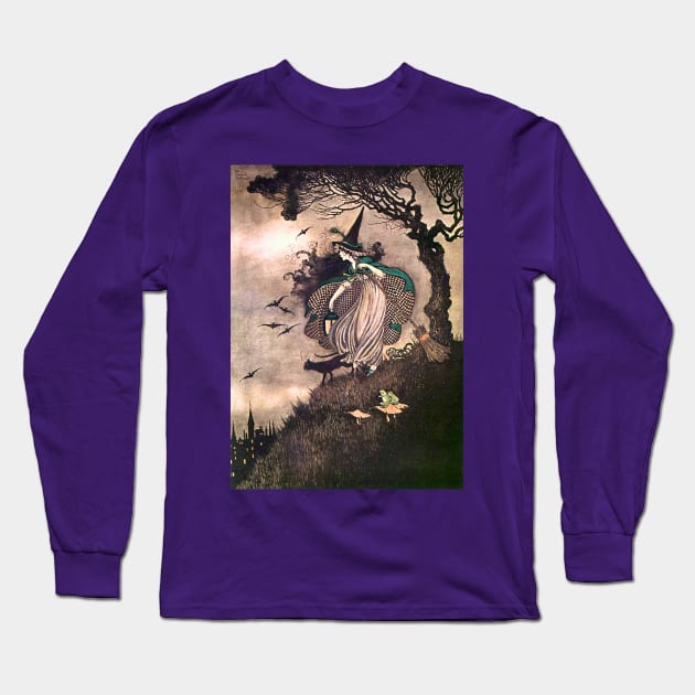 The Little Witch - Ida Rentoul Outhwaite Long Sleeve T-Shirt by forgottenbeauty